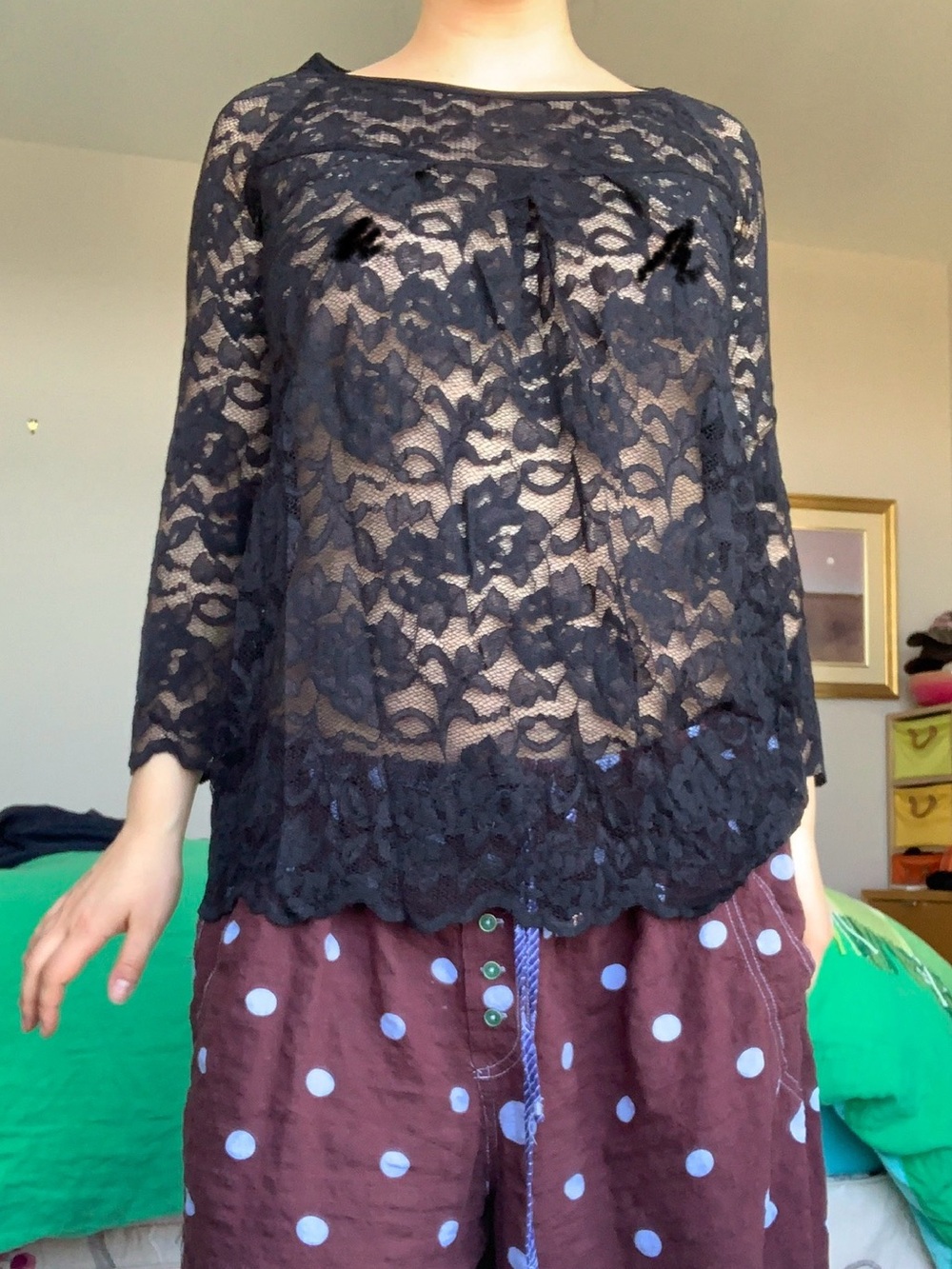 Intimissimi black Lace Long-Sleeve top